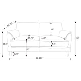 Selma Velvet Upholstered Crescent Arm Loveseat Rust | King | Orange | Rust | 552102