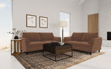 Selma Velvet Upholstered Crescent Arm Loveseat Rust | King | Orange | Rust | 552102