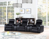 Cyrus 5-piece Upholstered Home Theater Seating | Black | 600001-S3A