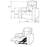 Cyrus 5-piece Upholstered Home Theater Seating | Black | 600001-S3A