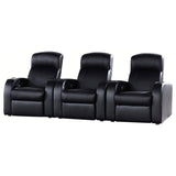 Cyrus 3-piece Upholstered Home Theater Seating | King | Black | 600001-S3B