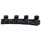 Cyrus 7-piece Upholstered Home Theater Seating | Black | 600001-S4A