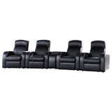 Cyrus 5-piece Upholstered Home Theater Seating | Black | 600001-S4B