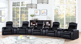 Cyrus 9-piece Upholstered Home Theater Seating | Black | 600001-S5A