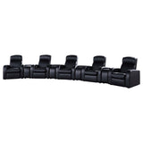 Cyrus 9-piece Upholstered Home Theater Seating | Black | 600001-S5A