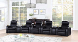 Cyrus 7-piece Upholstered Home Theater Seating | Black | 600001-S5B