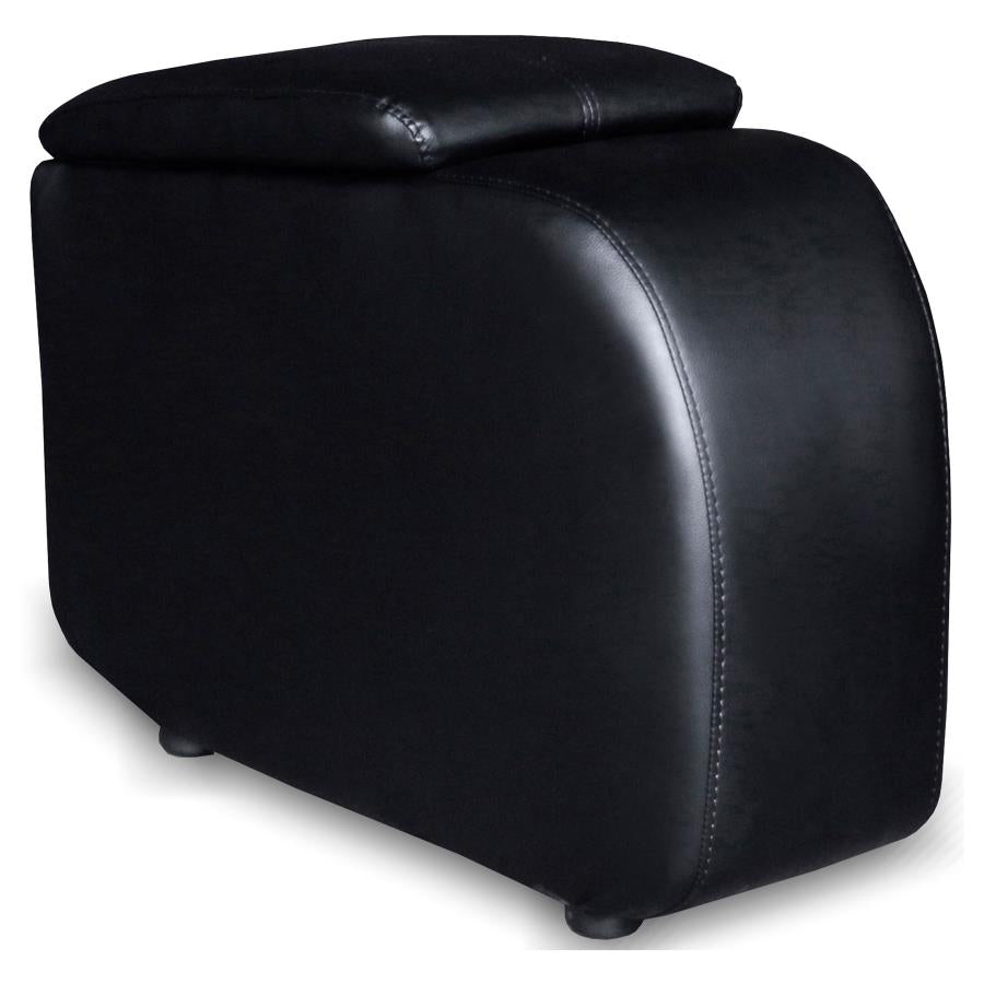 Cyrus Upholstered Home Theater Storage Wedge Console Black | King | Black | 600002