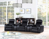 Cyrus Upholstered Home Theater Storage Wedge Console Black | King | Black | 600002