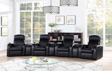 Cyrus Upholstered Home Theater Storage Wedge Console Black | King | Black | 600002