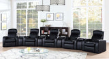 Cyrus Upholstered Home Theater Storage Wedge Console Black | King | Black | 600002