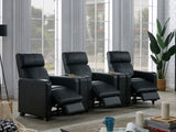 Toohey Upholstered Tufted Recliner Living Room Set Black | Gallery | 600181-S3A 600181-S3B 600181-S4A 600181-S4B 600181-S5A 600181-S5B