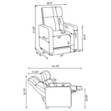 Toohey Upholstered Tufted Recliner Living Room Set Black | Gallery | 600181-S3A 600181-S3B 600181-S4A 600181-S4B 600181-S5A 600181-S5B