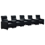 Toohey Upholstered Tufted Recliner Living Room Set Black | Black / 600181-S5A | 600181-S5A