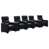 Toohey Upholstered Tufted Recliner Living Room Set Black | Black / 600181-S5B | 600181-S5B