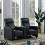Toohey Upholstered Home Theater Storage Wedge Console Black | King | Black | 600182