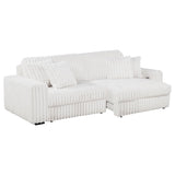 Jacana Corduroy Upholstered Dual Power Chaise Sofa Ivory