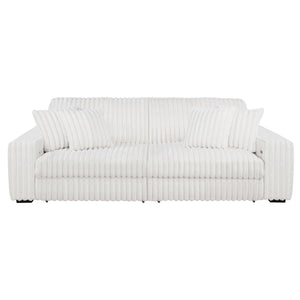 Jacana Corduroy Upholstered Dual Power Chaise Sofa Ivory