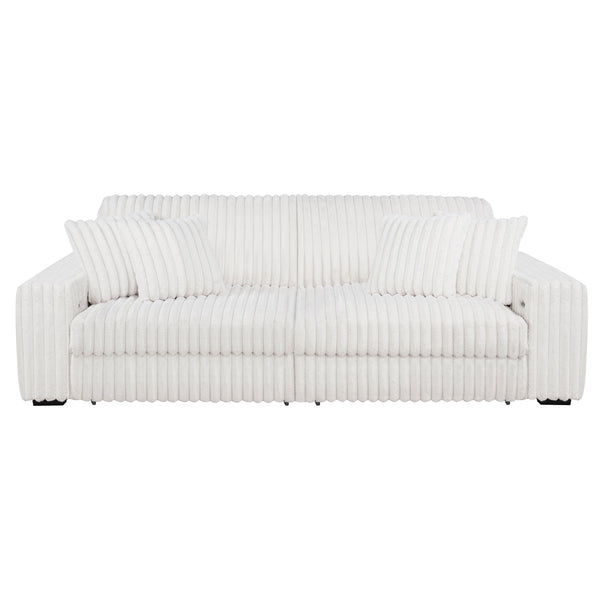Jacana Corduroy Upholstered Dual Power Chaise Sofa Ivory