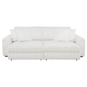 Jacana Corduroy Upholstered Dual Power Chaise Sofa Ivory