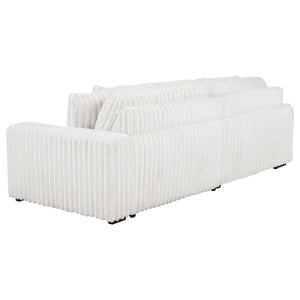 Jacana Corduroy Upholstered Dual Power Chaise Sofa Ivory