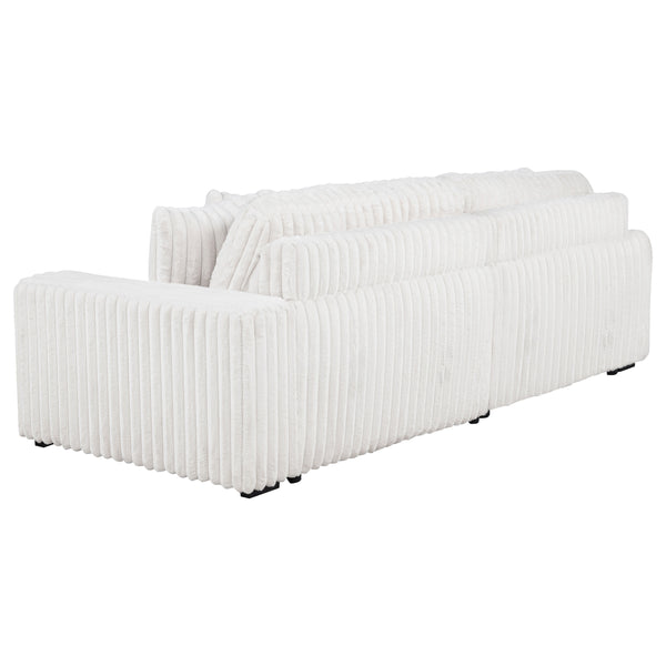 Jacana Corduroy Upholstered Dual Power Chaise Sofa Ivory