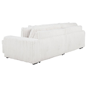 Jacana Corduroy Upholstered Dual Power Chaise Sofa Ivory