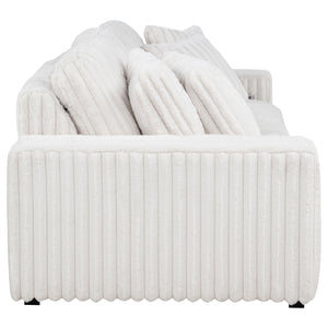 Jacana Corduroy Upholstered Dual Power Chaise Sofa Ivory