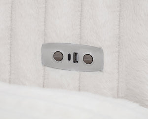 Jacana Corduroy Upholstered Dual Power Chaise Sofa Ivory