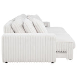 Jacana Corduroy Upholstered Dual Power Chaise Sofa Ivory