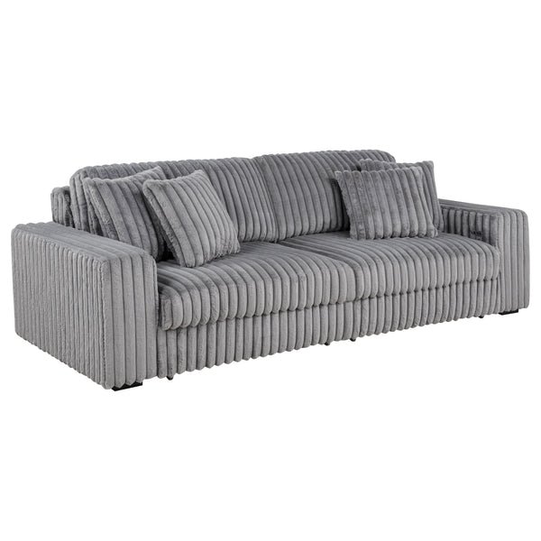 Jacana Corduroy Upholstered Dual Power Chaise Sofa Grey