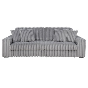 Jacana Corduroy Upholstered Dual Power Chaise Sofa Grey