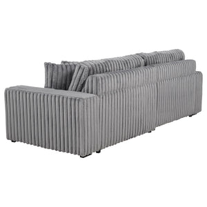 Jacana Corduroy Upholstered Dual Power Chaise Sofa Grey