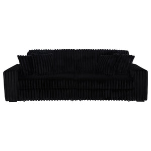 Jacana Corduroy Upholstered Dual Power Chaise Sofa Black