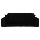 Jacana Corduroy Upholstered Dual Power Chaise Sofa Black