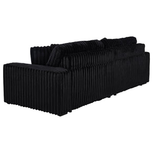 Jacana Corduroy Upholstered Dual Power Chaise Sofa Black