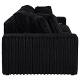 Jacana Corduroy Upholstered Dual Power Chaise Sofa Black