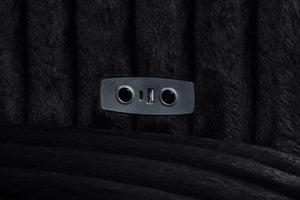 Jacana Corduroy Upholstered Dual Power Chaise Sofa Black