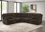 Atkinson Upholstered Reclining Sectional Sofa Chocolate | Brown | Chocolate | 601510