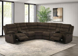 Atkinson Upholstered Reclining Sectional Sofa Chocolate | Brown | Chocolate | 601510