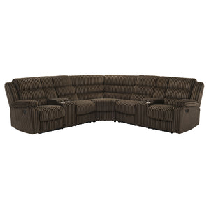 Atkinson Upholstered Reclining Sectional Sofa Chocolate