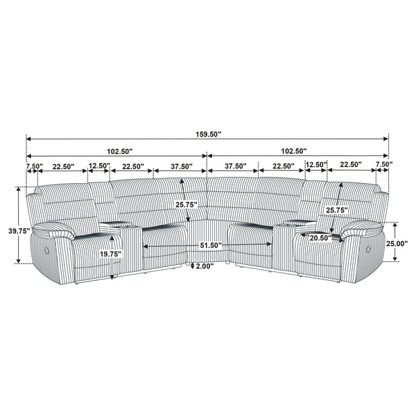 Atkinson Upholstered Reclining Sectional Sofa Chocolate