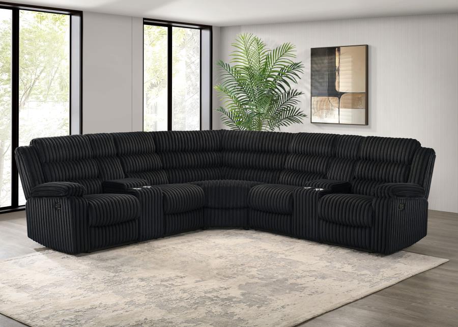 Atkinson Upholstered Reclining Sectional Sofa Black | Black | 601520