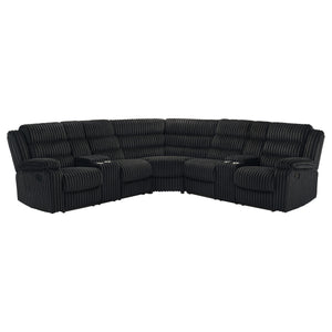 Atkinson Upholstered Reclining Sectional Sofa Black