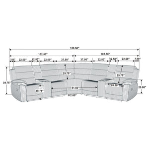 Atkinson Upholstered Reclining Sectional Sofa Black