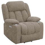 Houston Upholstered Power Lift Recliner Chair Camel | Full | Beige | Camel | 602274P
