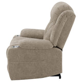 Houston Upholstered Power Lift Recliner Chair Camel | Full | Beige | Camel | 602274P