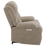 Houston Upholstered Power Lift Recliner Chair Camel | Full | Beige | Camel | 602274P