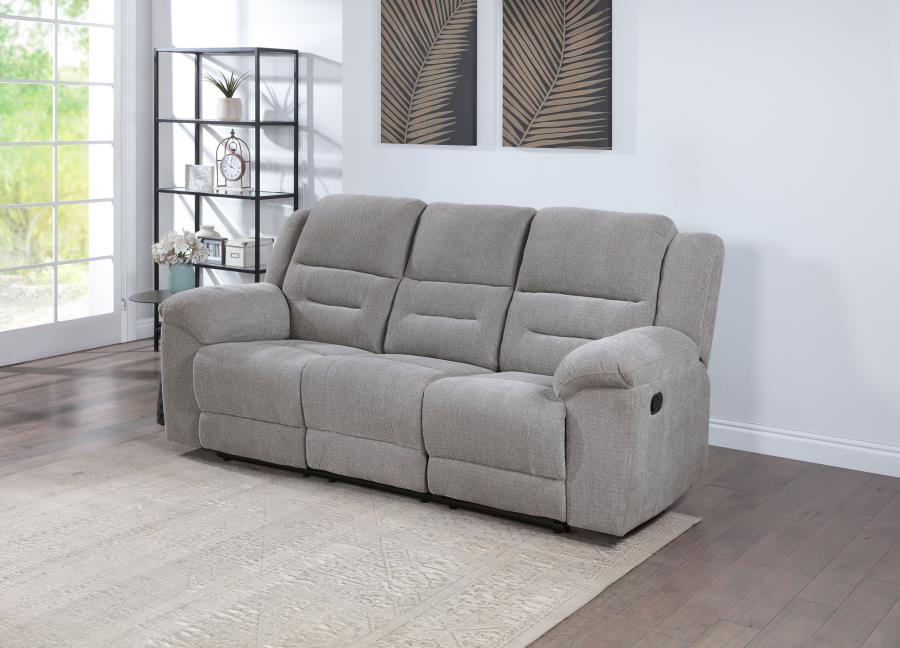Gilson Chenille Upholstered Reclining Sofa Grey | Grey | 602551