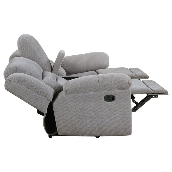 Gilson Chenille Upholstered Reclining Loveseat Grey