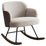Paige Boucle Upholstered Mid Back Rocking Chair Beige | King | Beige | 602625